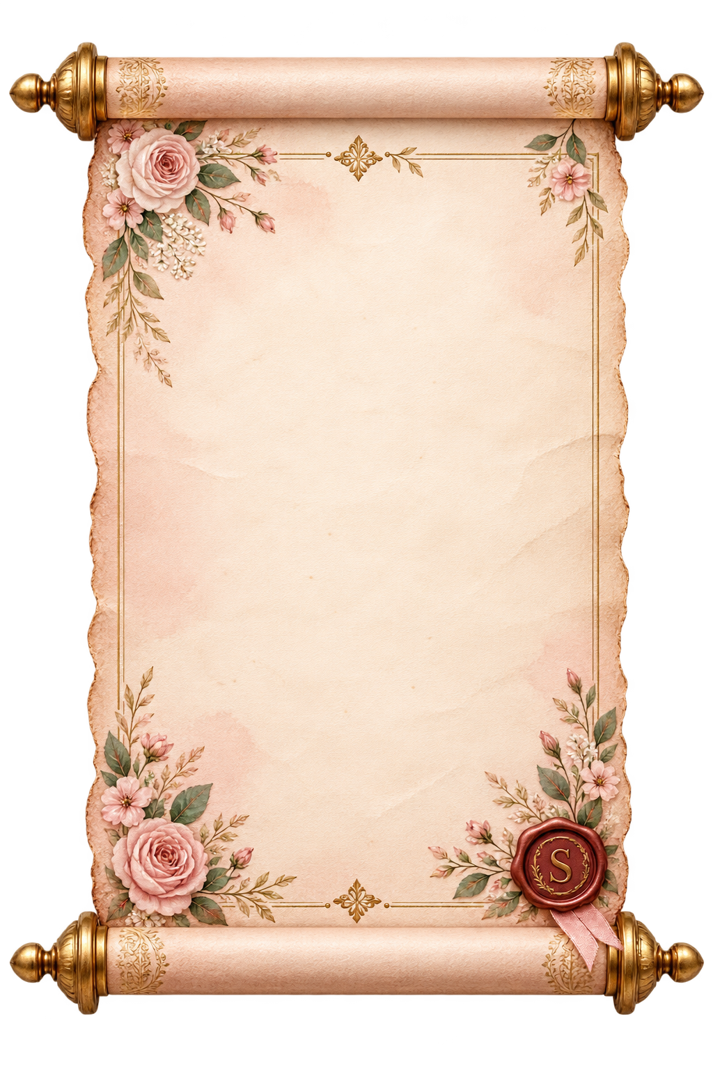 Blush floral digital scroll