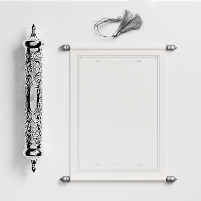 Champagne Scroll with Silver Case